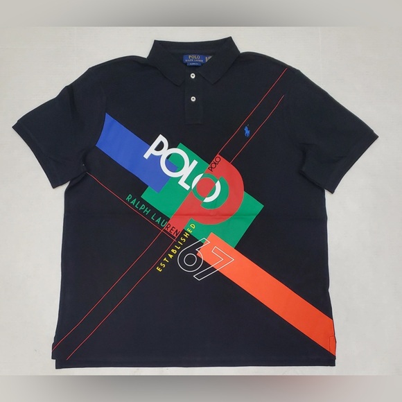 NWT Polo Ralph Lauren Men Graphic Classic Fit Logo Mesh Polo Match 67 Shirt - Picture 2 of 6